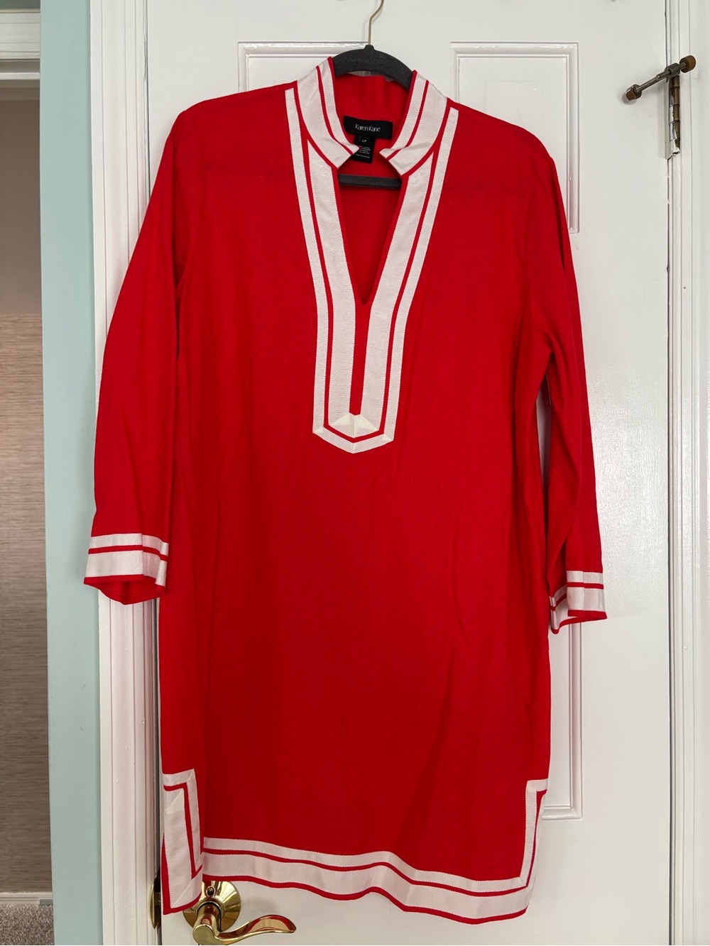 Karen Kane Red Mini Dress with White Trim